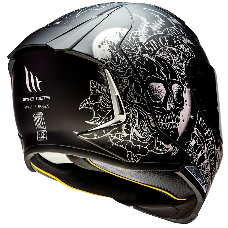 Casco Moto Integrale Mt Helmet REVENGE 2 Skull \u0026 Roses A1 Nero Opaco  Vendita Online - Outletmoto.eu